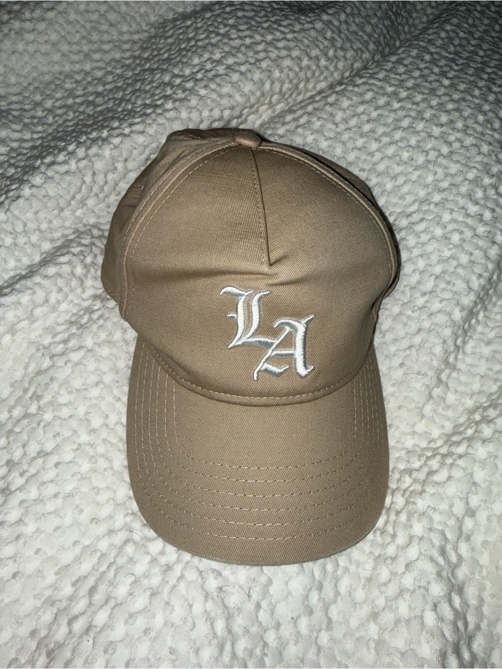 LA Embroidered Baseball Cap - Tan